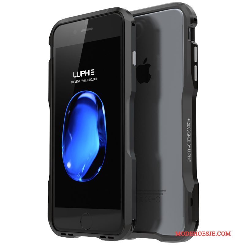 Hoesje iPhone 7 Plus Metaal Omlijsting Nieuw, Hoes iPhone 7 Plus Bescherming Goudtelefoon