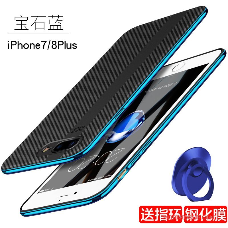 Hoesje iPhone 7 Plus Scheppend Rood Trendy Merk, Hoes iPhone 7 Plus Zacht Blauw Dun