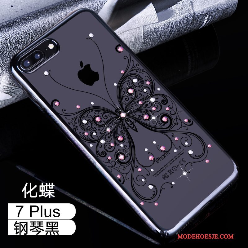 Hoesje iPhone 7 Plus Strass Hard Roze, Hoes iPhone 7 Plus Zakken Trend Anti-fall