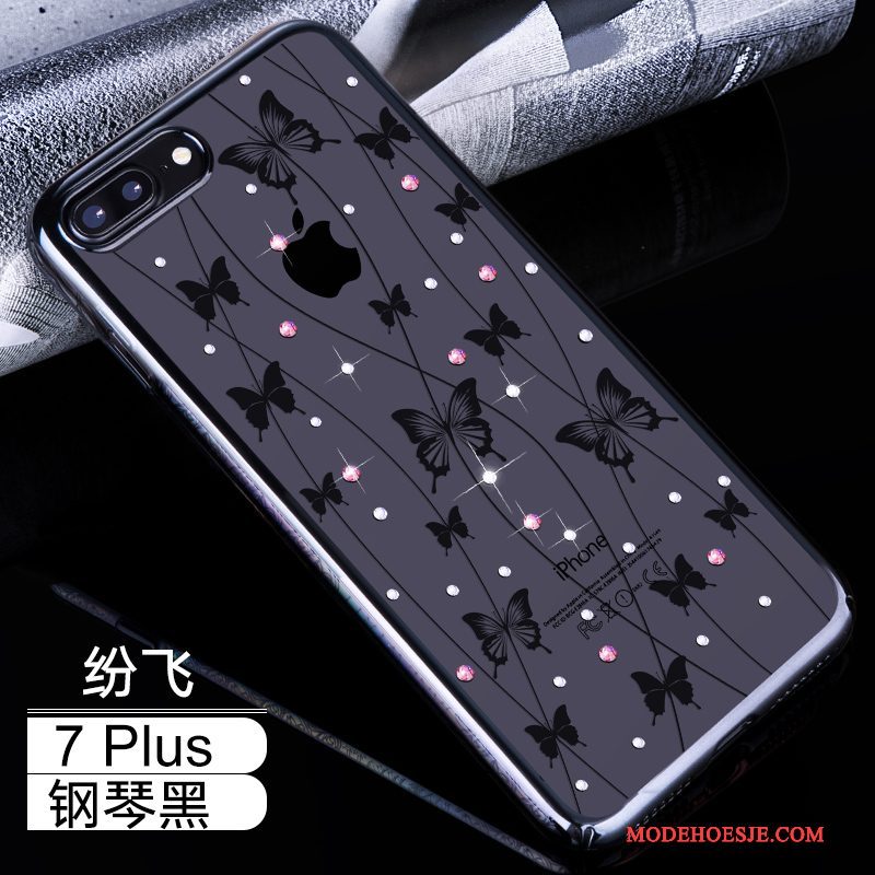 Hoesje iPhone 7 Plus Strass Hard Roze, Hoes iPhone 7 Plus Zakken Trend Anti-fall