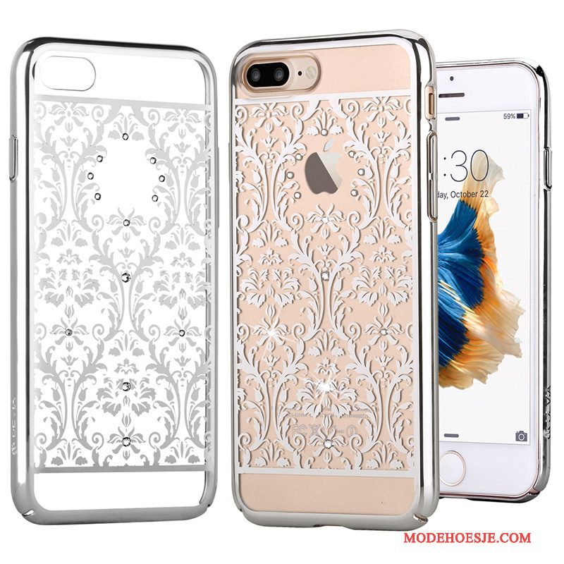 Hoesje iPhone 7 Plus Strass Plating Goud, Hoes iPhone 7 Plus Zakken Telefoon Roze