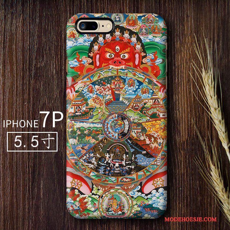 Hoesje iPhone 7 Plus Vintage Chinese Stijl Schrobben, Hoes iPhone 7 Plus Scheppend Kunsttelefoon