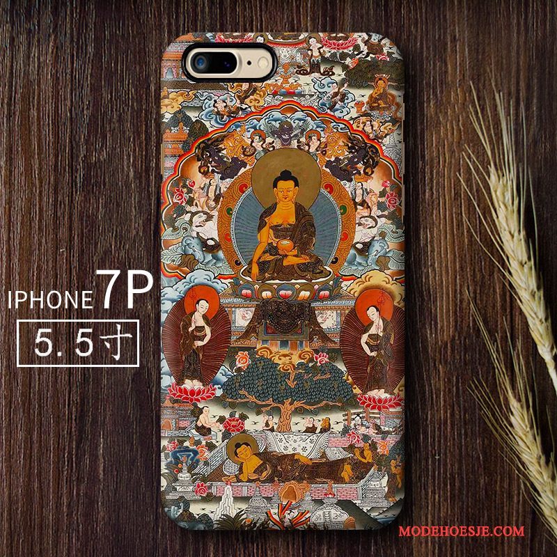 Hoesje iPhone 7 Plus Vintage Chinese Stijl Schrobben, Hoes iPhone 7 Plus Scheppend Kunsttelefoon