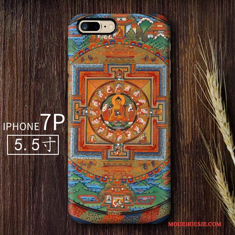 Hoesje iPhone 7 Plus Vintage Chinese Stijl Schrobben, Hoes iPhone 7 Plus Scheppend Kunsttelefoon