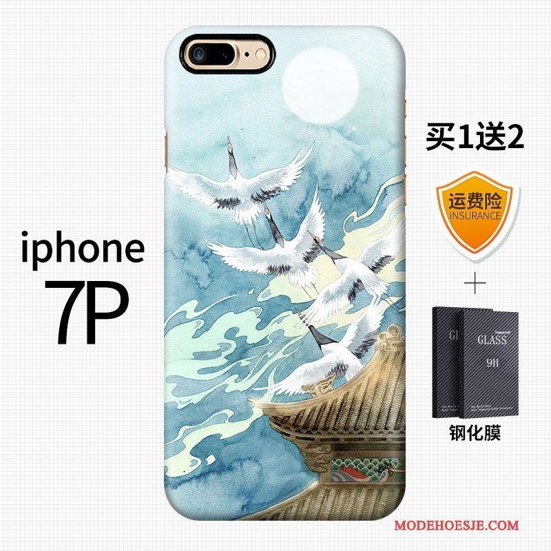 Hoesje iPhone 7 Plus Vintage Kunst Wind, Hoes iPhone 7 Plus Kleur Hard Schrobben