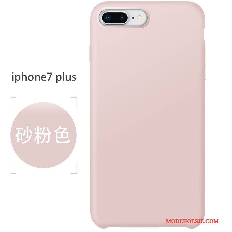 Hoesje iPhone 7 Plus Zacht Telefoon Anti-fall, Hoes iPhone 7 Plus Siliconen Roze Schrobben