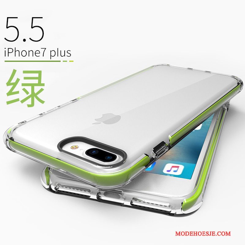 Hoesje iPhone 7 Plus Zakken Anti-fall Persoonlijk, Hoes iPhone 7 Plus Doorzichtig Groen