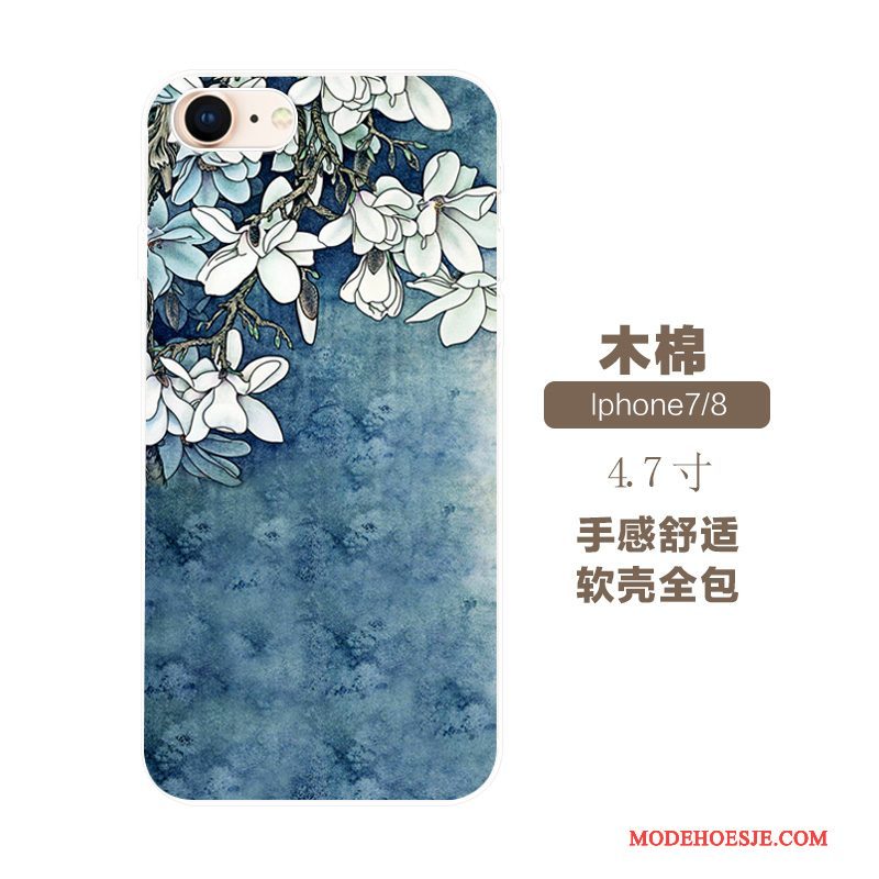 Hoesje iPhone 7 Reliëf Etnischetelefoon, Hoes iPhone 7 Siliconen Kunst Chinese Stijl