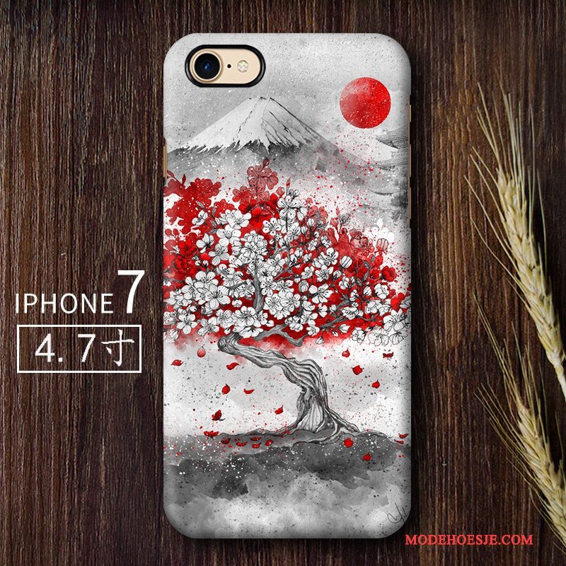 Hoesje iPhone 7 Scheppend Kunst Hard, Hoes iPhone 7 Rood Wind