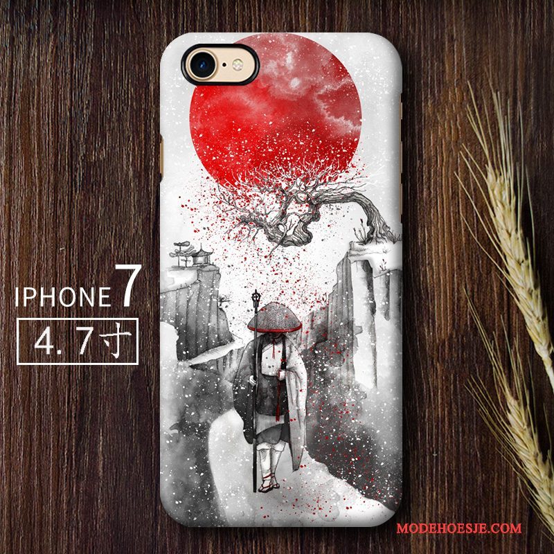 Hoesje iPhone 7 Scheppend Kunst Hard, Hoes iPhone 7 Rood Wind