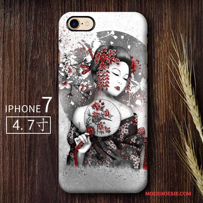 Hoesje iPhone 7 Scheppend Kunst Hard, Hoes iPhone 7 Rood Wind