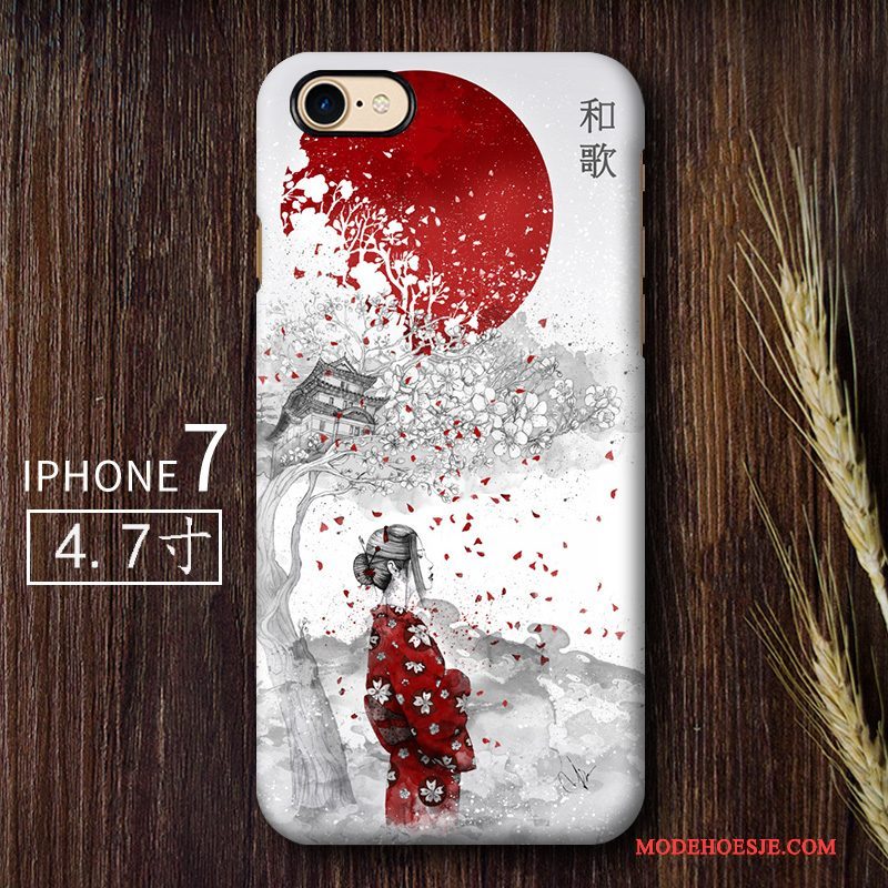 Hoesje iPhone 7 Scheppend Kunst Hard, Hoes iPhone 7 Rood Wind