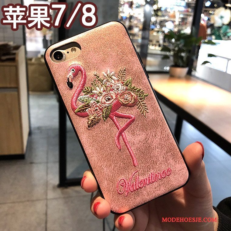 Hoesje iPhone 7 Scheppend Telefoon Nieuw, Hoes iPhone 7 Borduurwerk Rood