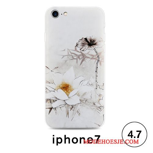 Hoesje iPhone 7 Scheppend Wittelefoon, Hoes iPhone 7 Zacht Anti-fall Chinese Stijl