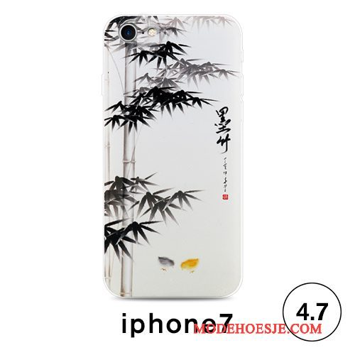 Hoesje iPhone 7 Scheppend Wittelefoon, Hoes iPhone 7 Zacht Anti-fall Chinese Stijl