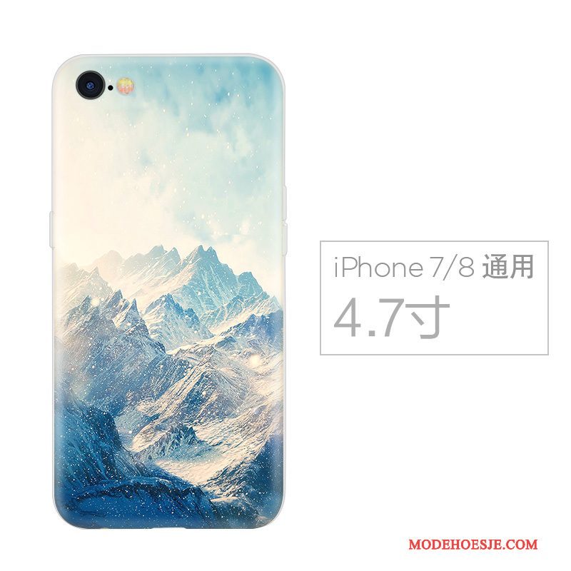 Hoesje iPhone 7 Siliconen Trendtelefoon, Hoes iPhone 7 Kleur Anti-fall Persoonlijk