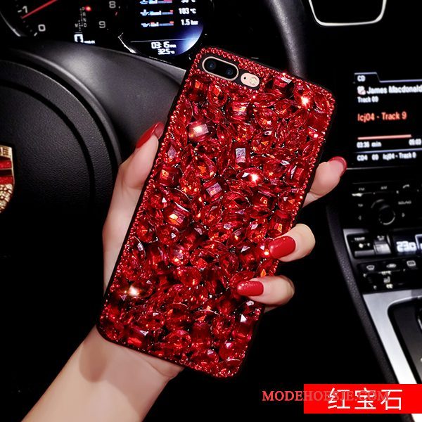 Hoesje iPhone 7 Siliconen Trendy Merktelefoon, Hoes iPhone 7 Luxe Rood Donkergroen