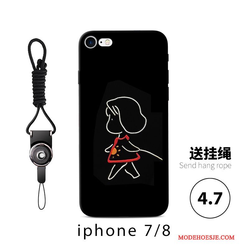 Hoesje iPhone 7 Siliconen Zwart Lovers, Hoes iPhone 7 Zacht Telefoon Anti-fall