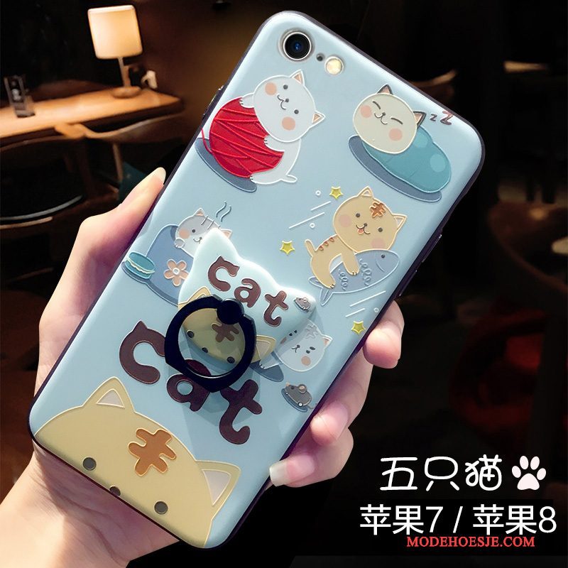 Hoesje iPhone 7 Spotprent Anti-fall Blauw, Hoes iPhone 7 Siliconen Loverstelefoon