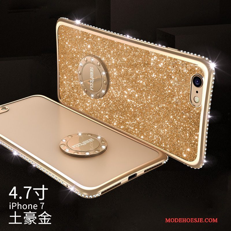 Hoesje iPhone 7 Strass Anti-fall Elegante, Hoes iPhone 7 Siliconen Telefoon Ring