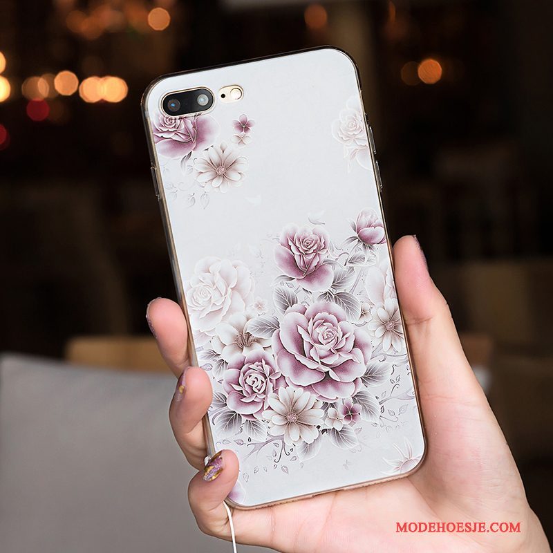 Hoesje iPhone 7 Vintage Roze Trend, Hoes iPhone 7 Zacht Persoonlijk Eenvoudige