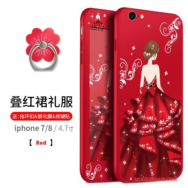 Hoesje iPhone 7 Zacht Hanger Rood, Hoes iPhone 7 Zakken Telefoon Anti-fall