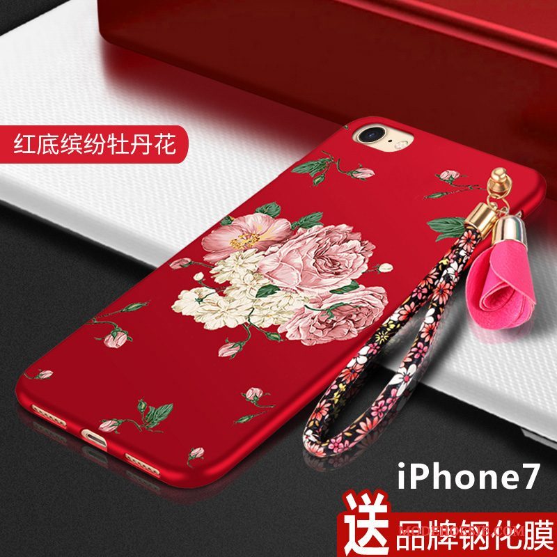 Hoesje iPhone 7 Zacht Nieuwtelefoon, Hoes iPhone 7 Bescherming Persoonlijk Rood