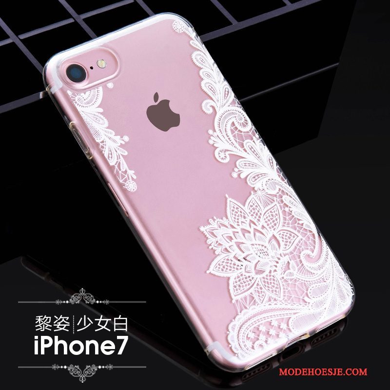 Hoesje iPhone 7 Zacht Roze Anti-fall, Hoes iPhone 7 Siliconen Nieuw Kant