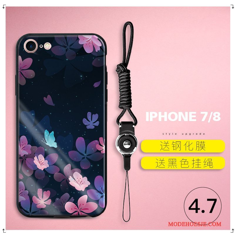 Hoesje iPhone 7 Zacht Roze Bloemen, Hoes iPhone 7 Siliconen Nieuwtelefoon