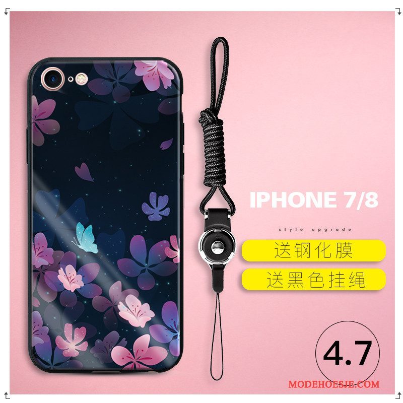 Hoesje iPhone 7 Zacht Roze Bloemen, Hoes iPhone 7 Siliconen Nieuwtelefoon