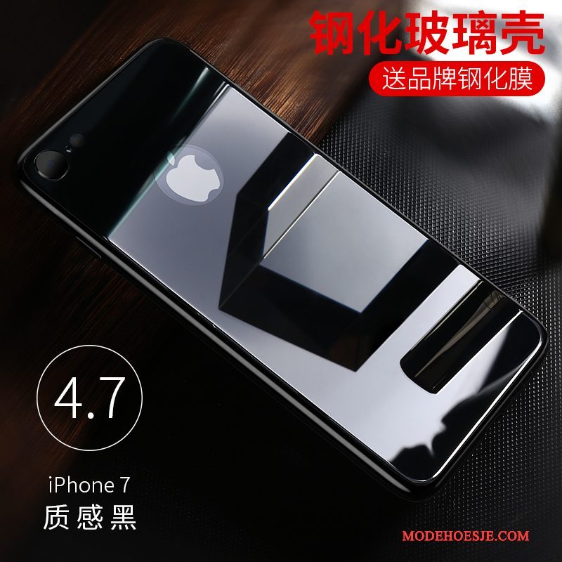 Hoesje iPhone 7 Zakken Anti-fall Gehard Glas, Hoes iPhone 7 Roodtelefoon