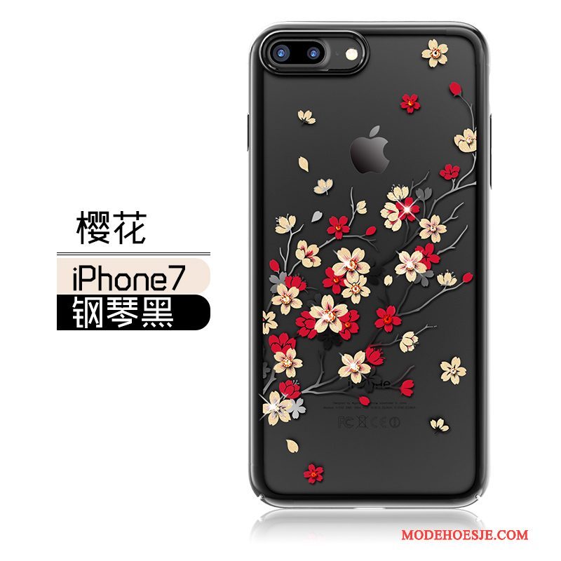 Hoesje iPhone 7 Zakken Telefoon Rood, Hoes iPhone 7 Strass Anti-fall Elegante