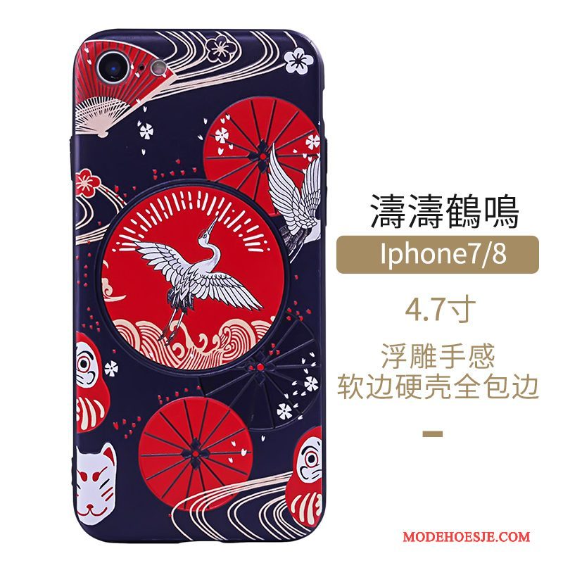 Hoesje iPhone 8 Kleur Telefoon Wind, Hoes iPhone 8 Bescherming Kunst Chinese Stijl