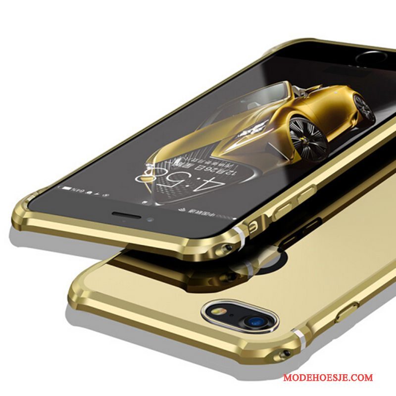 Hoesje iPhone 8 Metaal Goud Hard, Hoes iPhone 8 Zakken Telefoon Anti-fall