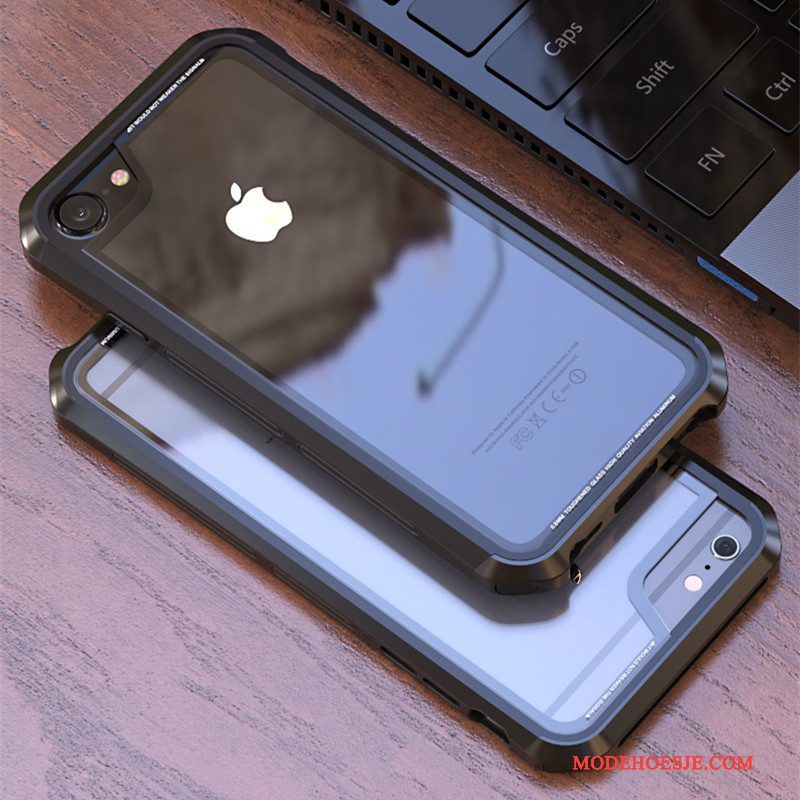 Hoesje iPhone 8 Metaal Omlijsting Purper, Hoes iPhone 8 Bescherming Doorzichtigtelefoon