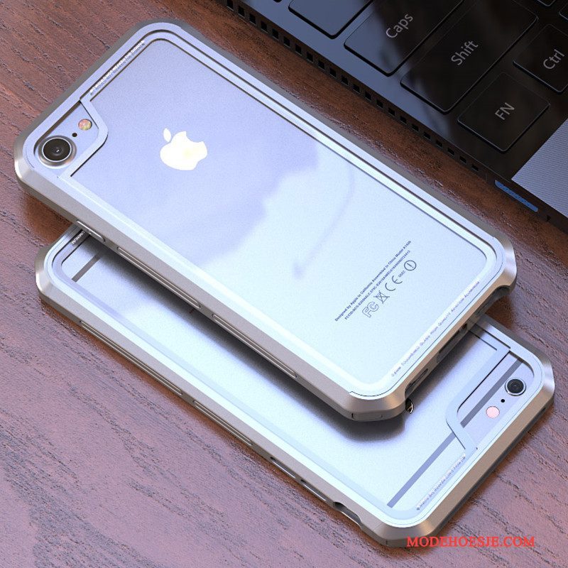 Hoesje iPhone 8 Metaal Omlijsting Purper, Hoes iPhone 8 Bescherming Doorzichtigtelefoon