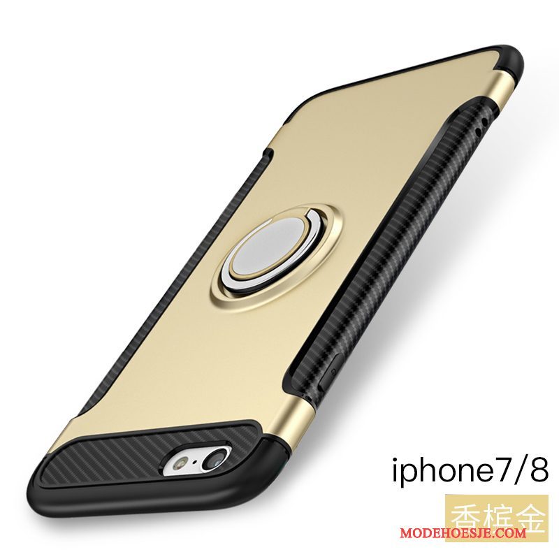 Hoesje iPhone 8 Ondersteuning Ring Gemeenschappelijk, Hoes iPhone 8 Bescherming Telefoon Rood