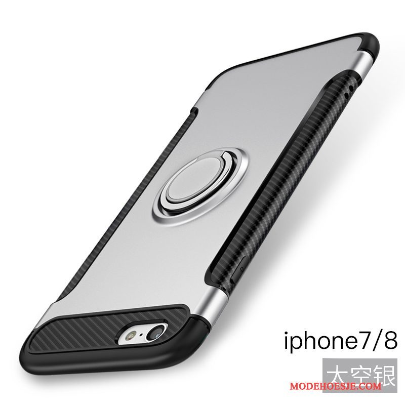 Hoesje iPhone 8 Ondersteuning Ring Gemeenschappelijk, Hoes iPhone 8 Bescherming Telefoon Rood