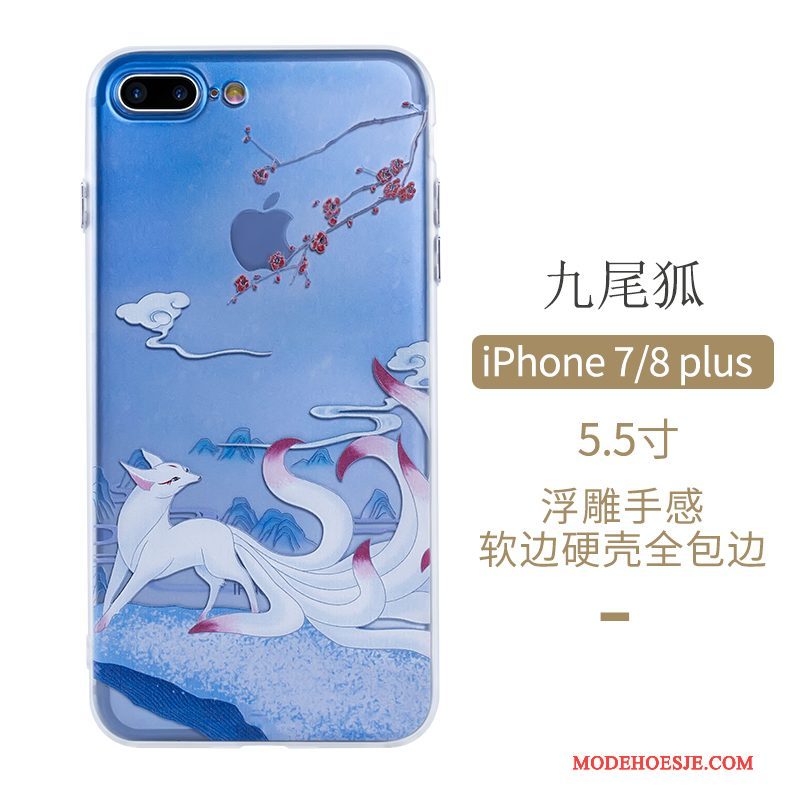 Hoesje iPhone 8 Plus Bescherming Telefoon Original, Hoes iPhone 8 Plus Blauw Anti-fall