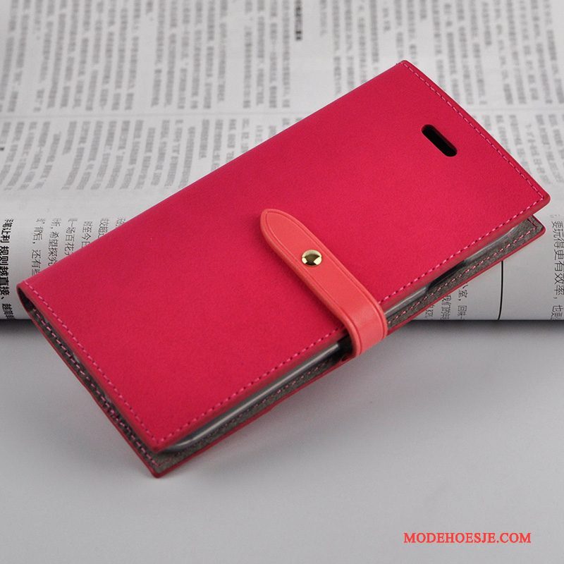 Hoesje iPhone 8 Plus Folio Trend Rood, Hoes iPhone 8 Plus Zacht Telefoon