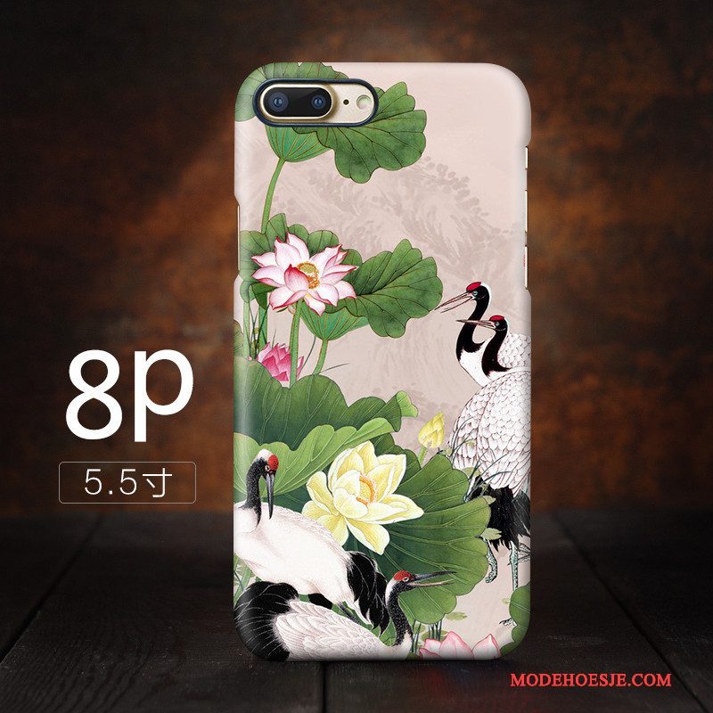 Hoesje iPhone 8 Plus Geel Kraan, Hoes iPhone 8 Plus Kunst Trend