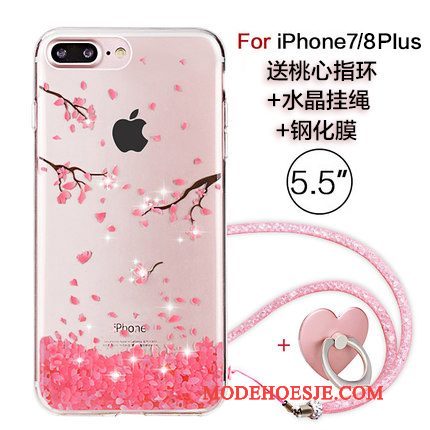 Hoesje iPhone 8 Plus Hanger Roze, Hoes iPhone 8 Plus Trendy Merktelefoon
