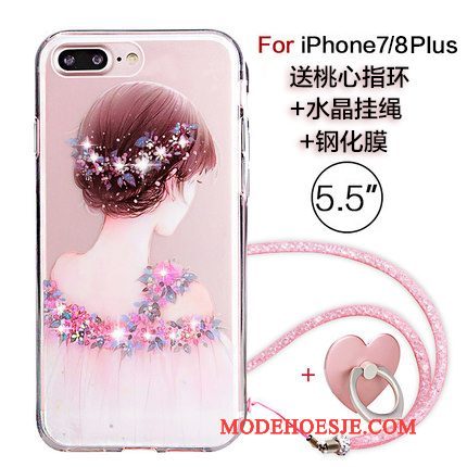 Hoesje iPhone 8 Plus Hanger Roze, Hoes iPhone 8 Plus Trendy Merktelefoon