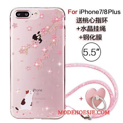 Hoesje iPhone 8 Plus Hanger Roze, Hoes iPhone 8 Plus Trendy Merktelefoon