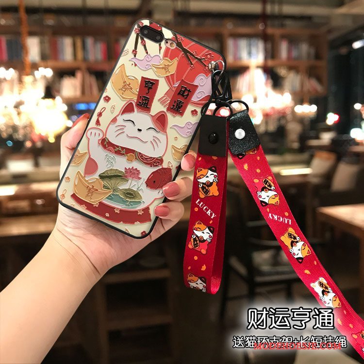 Hoesje iPhone 8 Plus Kleur Trend Rijkdom, Hoes iPhone 8 Plus Siliconen Kattelefoon