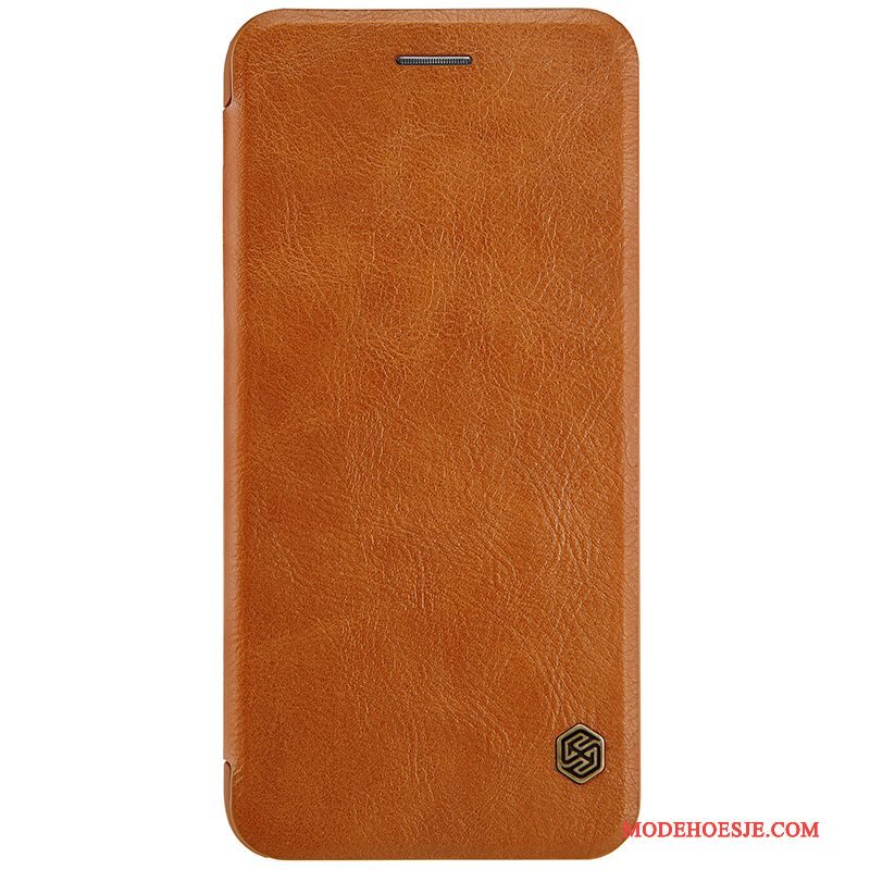Hoesje iPhone 8 Plus Leer Anti-fall Pu, Hoes iPhone 8 Plus Bescherming Wit