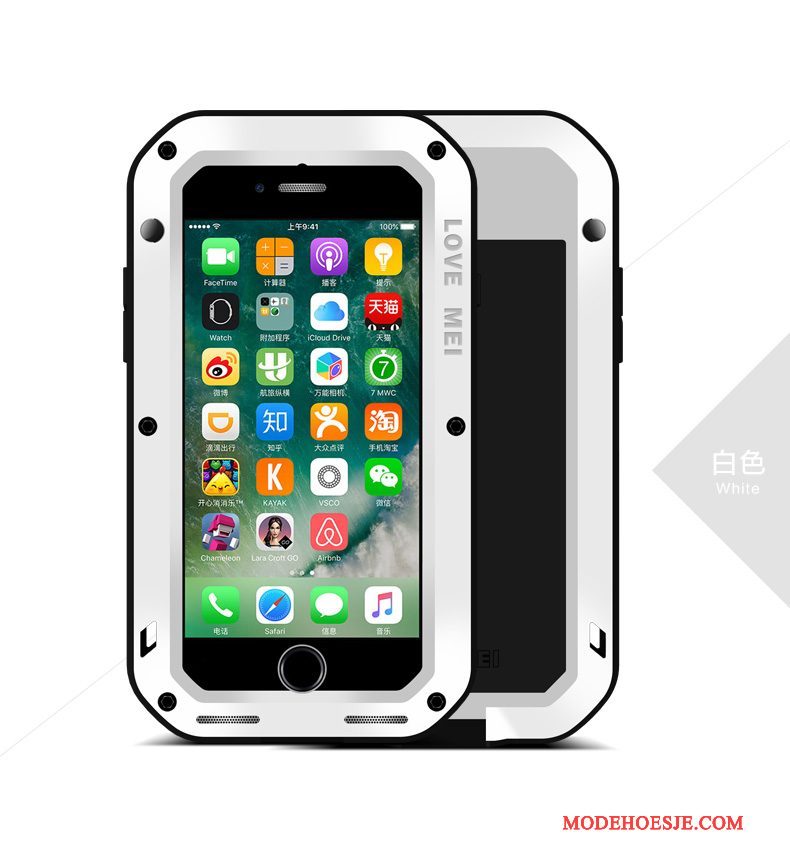 Hoesje iPhone 8 Plus Metaal Outdoortelefoon, Hoes iPhone 8 Plus Bescherming Anti-fall Geel