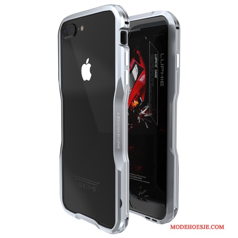 Hoesje iPhone 8 Plus Metaal Roze Trend, Hoes iPhone 8 Plus Scheppend Nieuw Omlijsting