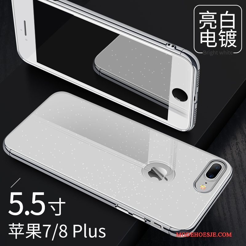 Hoesje iPhone 8 Plus Scheppend Dun Zilver, Hoes iPhone 8 Plus Telefoon Persoonlijk