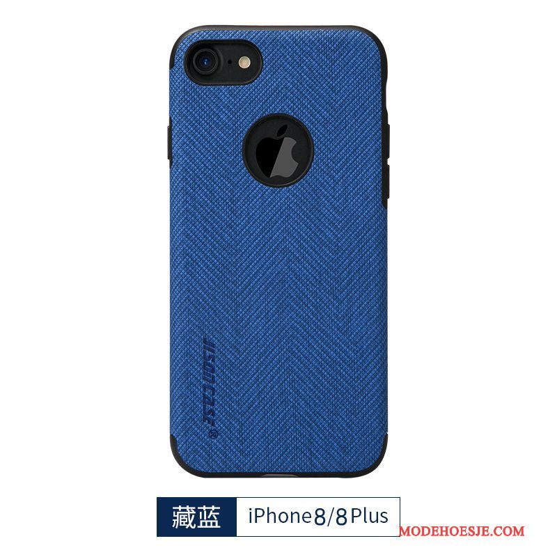 Hoesje iPhone 8 Plus Siliconen Blauw Geel, Hoes iPhone 8 Plus Bescherming Roodtelefoon